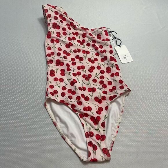NWT Beth Richards Revolve Naomi Cherry One Piece One Shoulder Bathing Suit Small - Picture 5 of 11